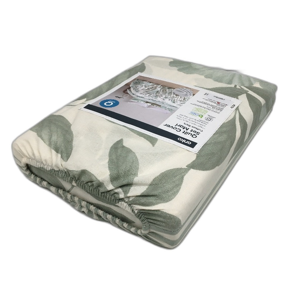 Mari Easy Care Floral & Stripe Reversible Cotton Rich Quilt Cover Set QUEEN NEW