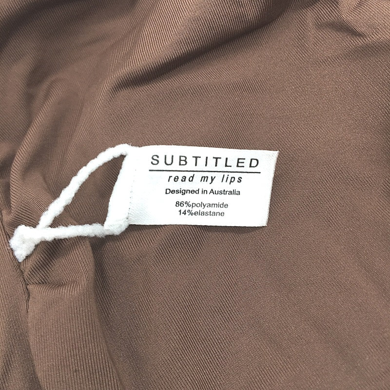 Subtitled 'Laice Cain' Brown Wire Halter Tie Bikini Top Ladies Size XL