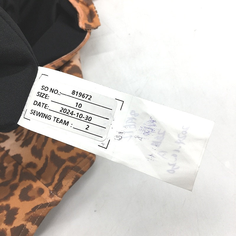 Myer Orange Leopard Print Padded One Piece Front Zip Swimsuit Ladies Size 10