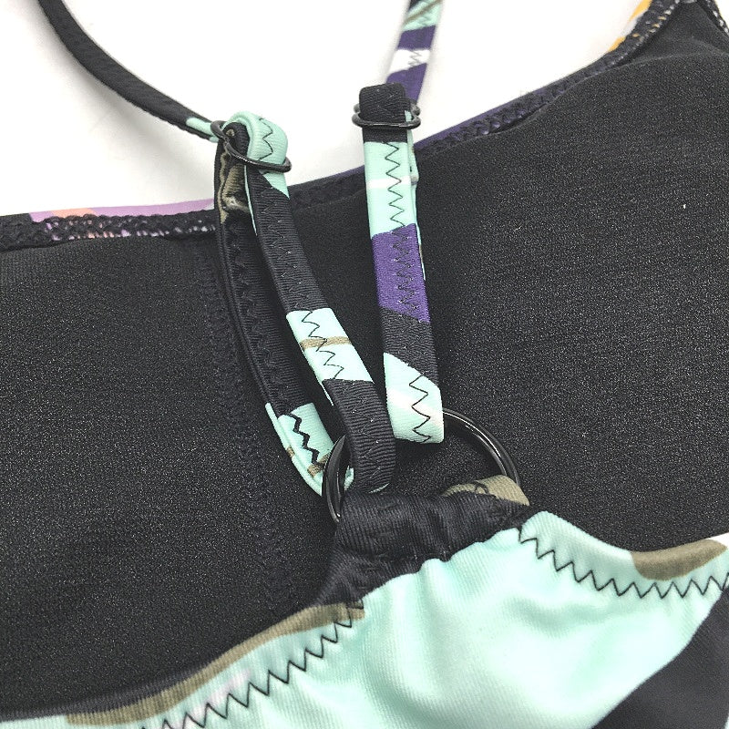 Roxy Floral Patterned Multicoloured Swim Sports Top Ladies Size Small