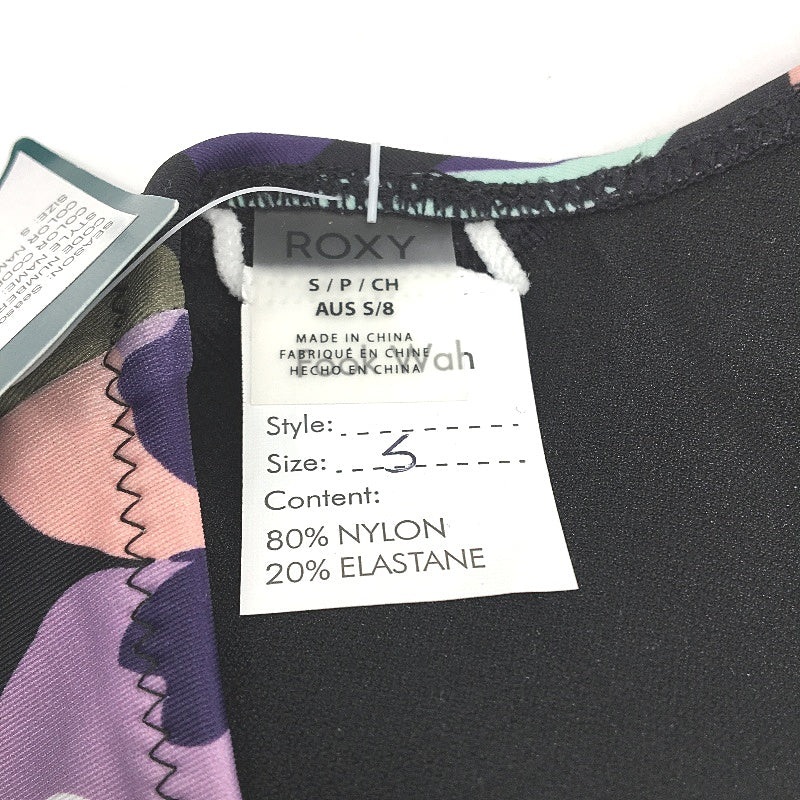 Roxy Floral Patterned Multicoloured Swim Sports Top Ladies Size Small