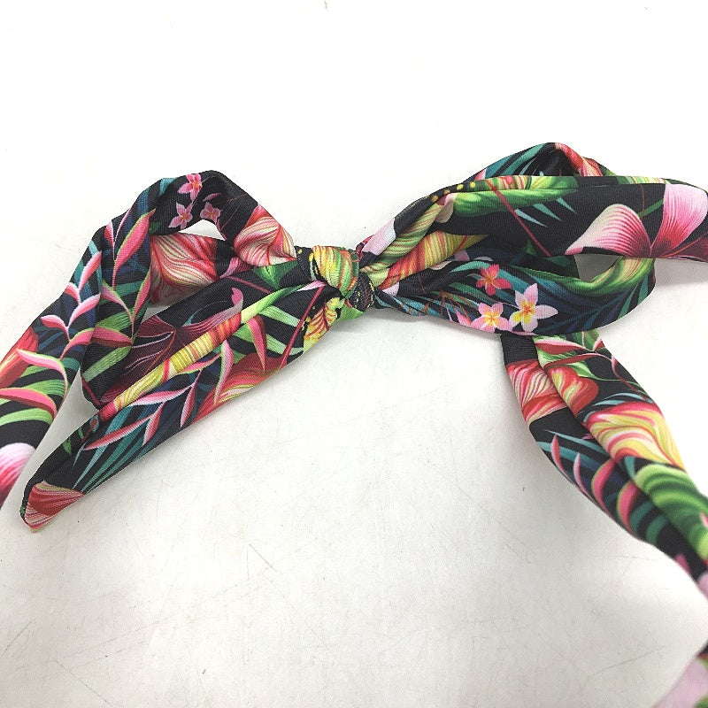 Boohoo Multicoloured Floral Patterned Triangle Halter Bikini Top Ladies Sz UK 14