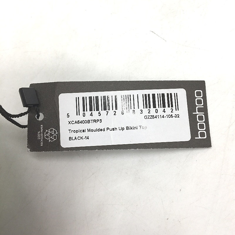 Boohoo Multicoloured Floral Patterned Triangle Halter Bikini Top Ladies Sz UK 14