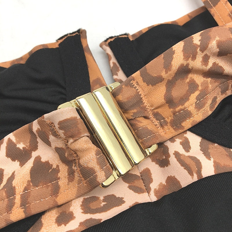 Myer Orange Leopard Print Underwire One Piece Open Back Swimsuit Ladies Size 10