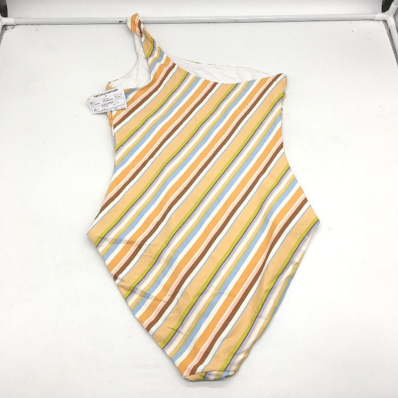 Myer Multicoloured Striped One-Shoulder One Piece Swimsuit Ladies Size 10