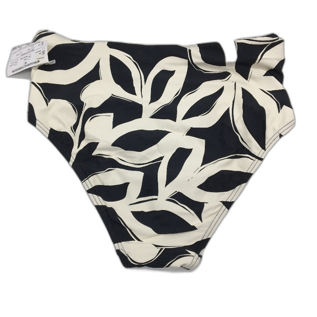 Myer Black & White Patterned Cross Front Brief Bikini Bottom Ladies Size 10