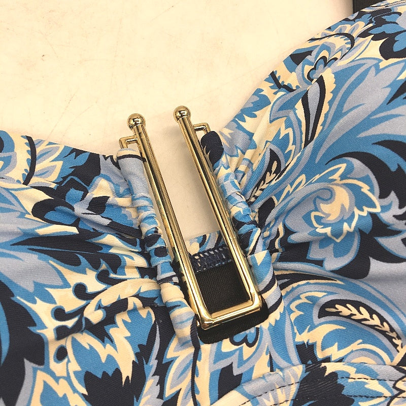 Myer Blue Floral Patterned Padded Bather Swim Top Ladies Size 10