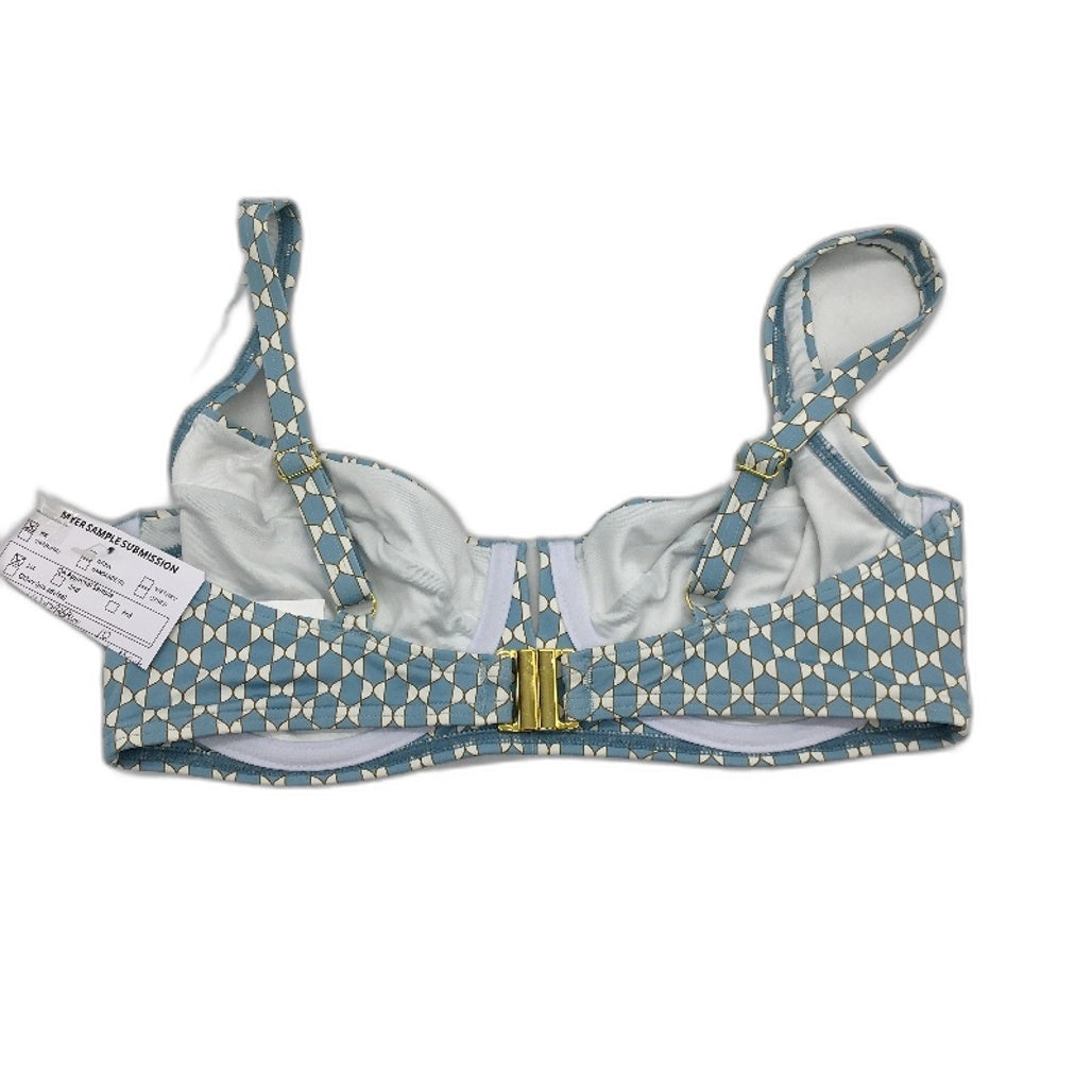 Myer Blue & White Patterned Underwire Bather Bikini Top Ladies Size 10