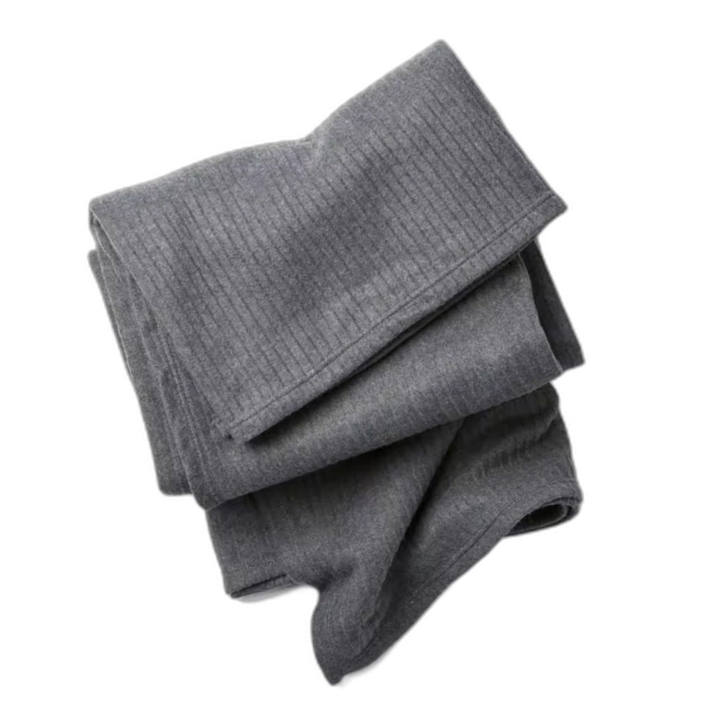 Ribbed Polar Fleece Dark Grey Soft Throw Blanket 2.20m x 2.40m