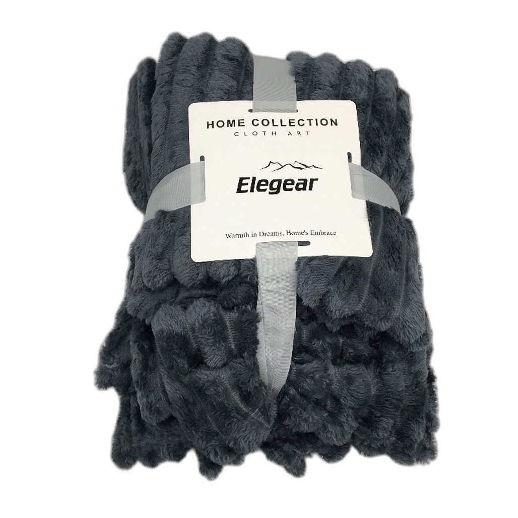 Elegear Soft Velvet Blanket Grey Plush Oversized Throw 150 x 200cm
