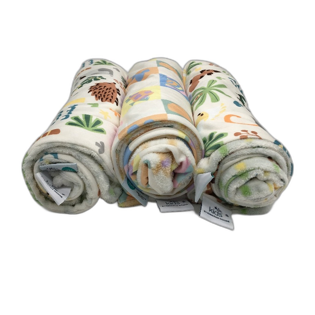 Kirkton House Kids 3 Pack Baby Blankets Animal Themed 78cm x 102cm