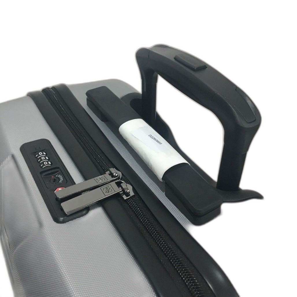 3 Pcs Silver Grey Hardshell Suitcase & Carry On Case Travel Luggage Set TSA Lock