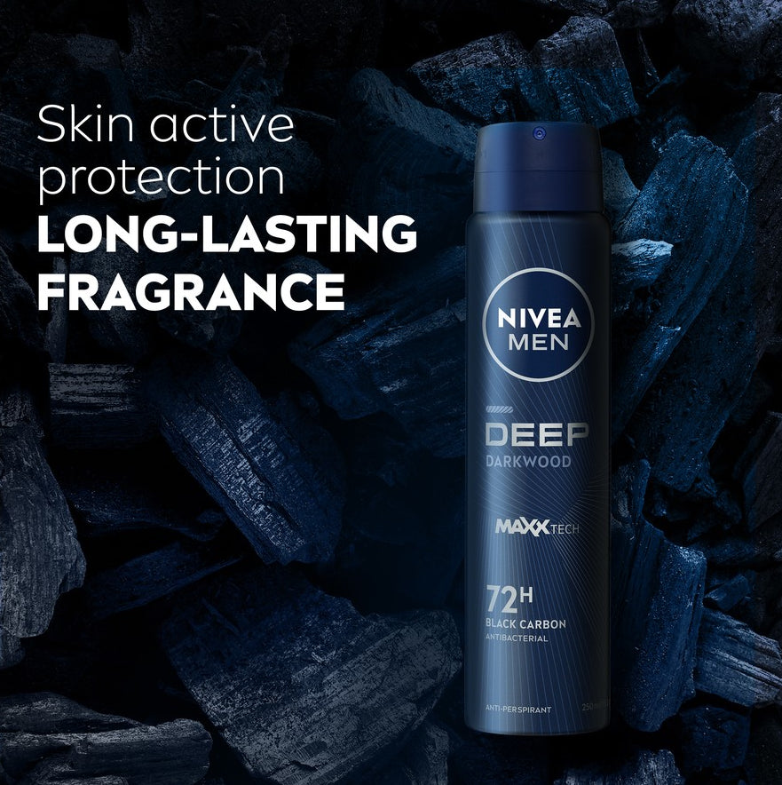 Nivea 2 Pcs Men 'Be Game Ready' Aerosol Deodorant & Shower Gel Deep Duo Kit