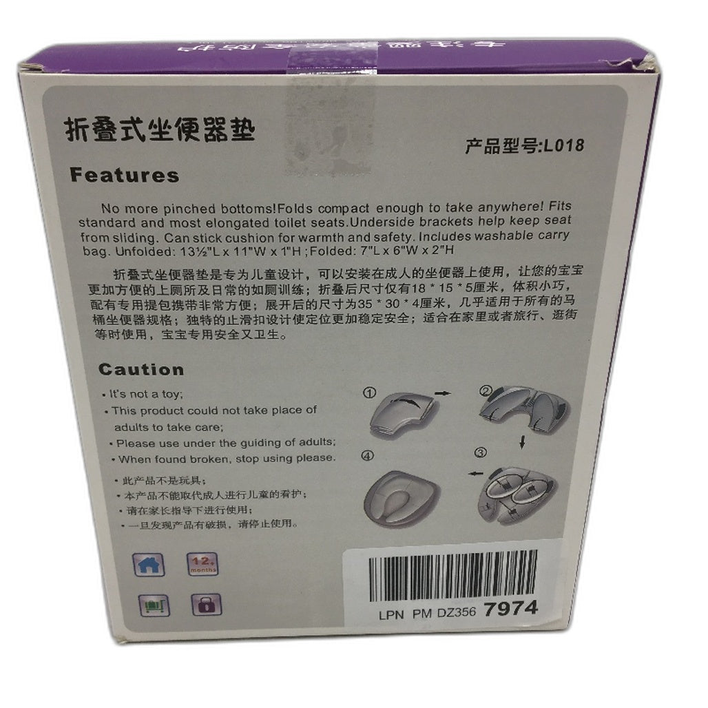 Foldable Kids Potty Training Seat Non Slip Base Universal Fit W Carry Bag NEW