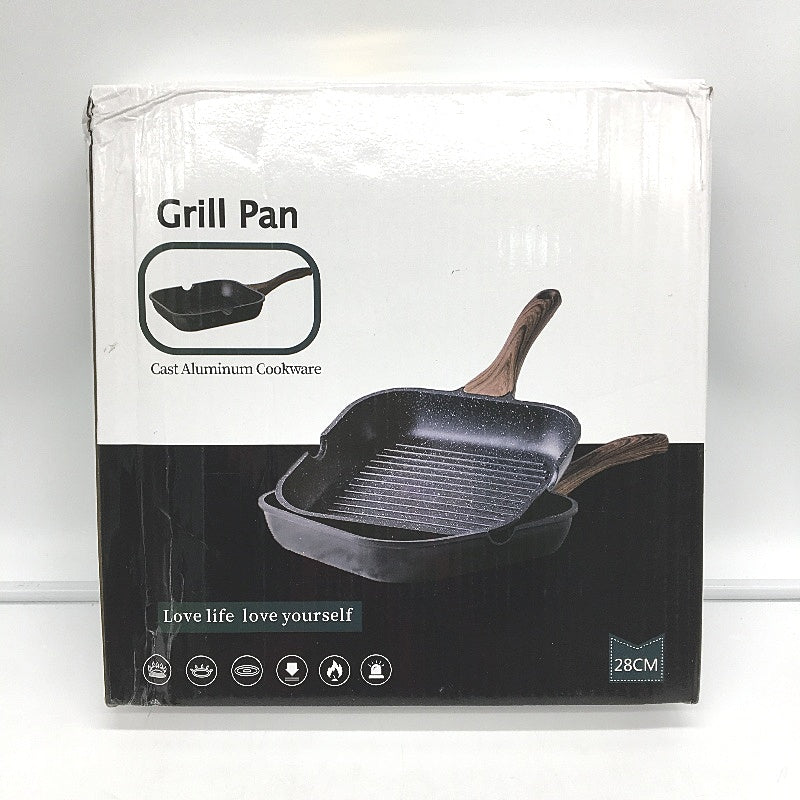 CULOTOL 28CM Cast Aluminium Non Stick Square Grill Pan Frypan Gas Induction NEW