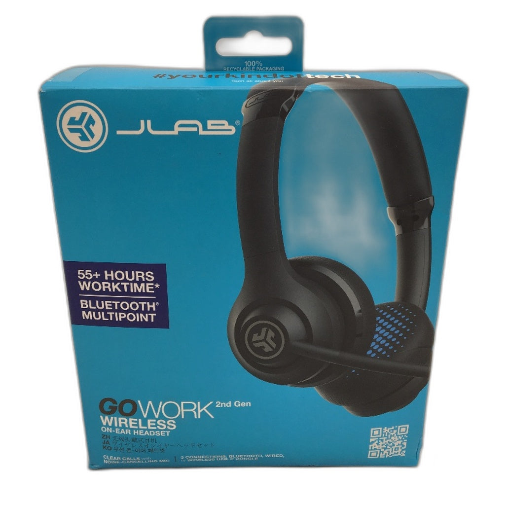 JLAB Go Work 2nd Gen Wired Wireless Office On Ear Headset Headphone With Mic NEW