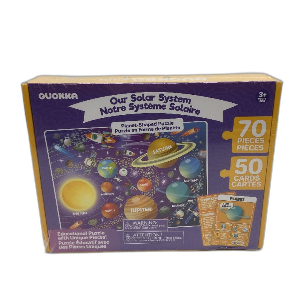 QUOKKA Our Solar System 70PCS Jigsaw Puzzles & 50 Cards Learn Space Age 3Y+ NEW