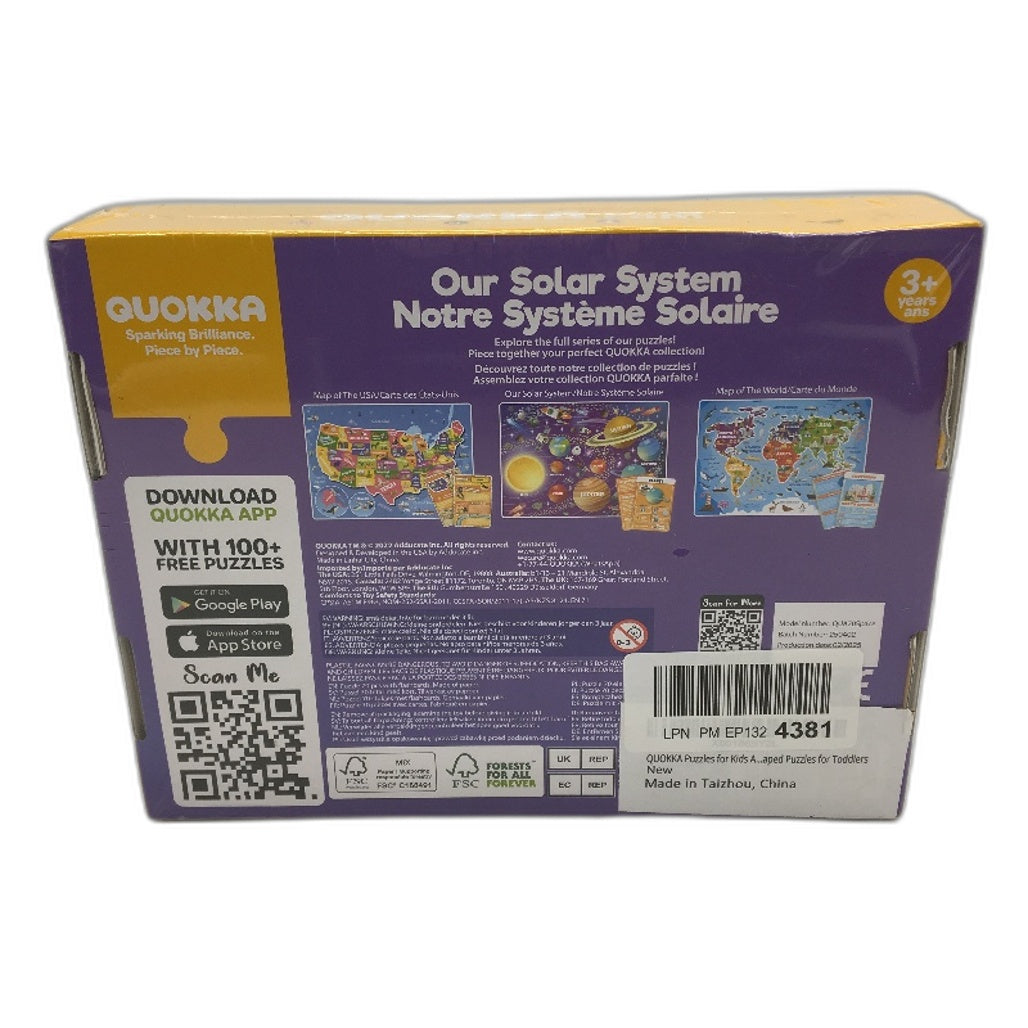 QUOKKA Our Solar System 70PCS Jigsaw Puzzles & 50 Cards Learn Space Age 3Y+ NEW