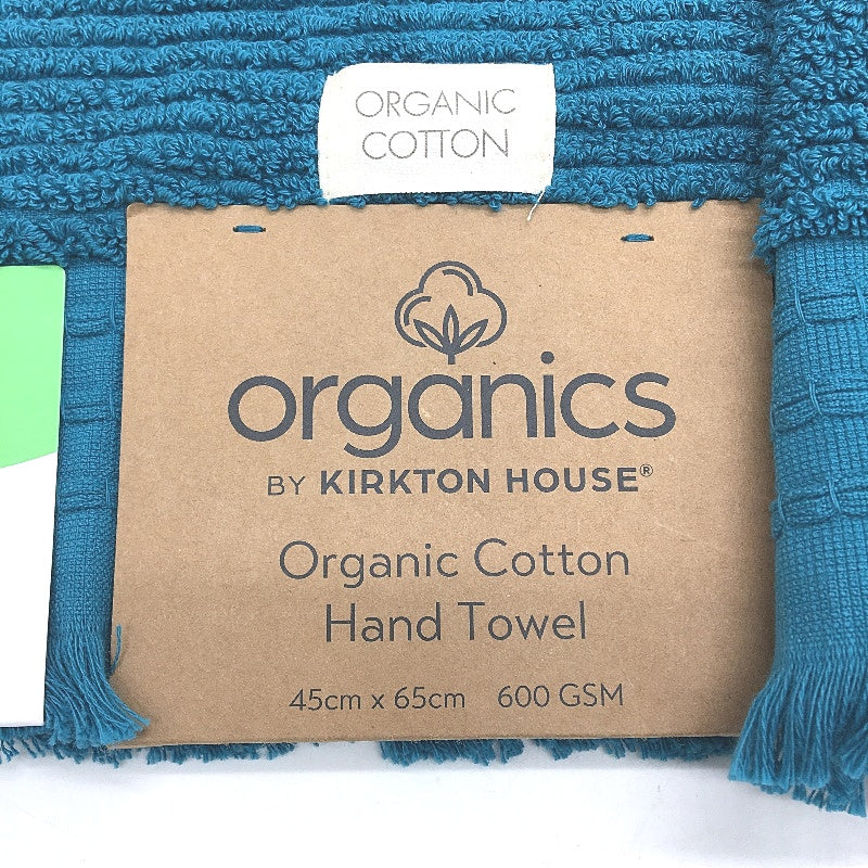 Kirkton House Teal 4 Piece Organic 100% Cotton 600GSM Hand Towel Set NEW