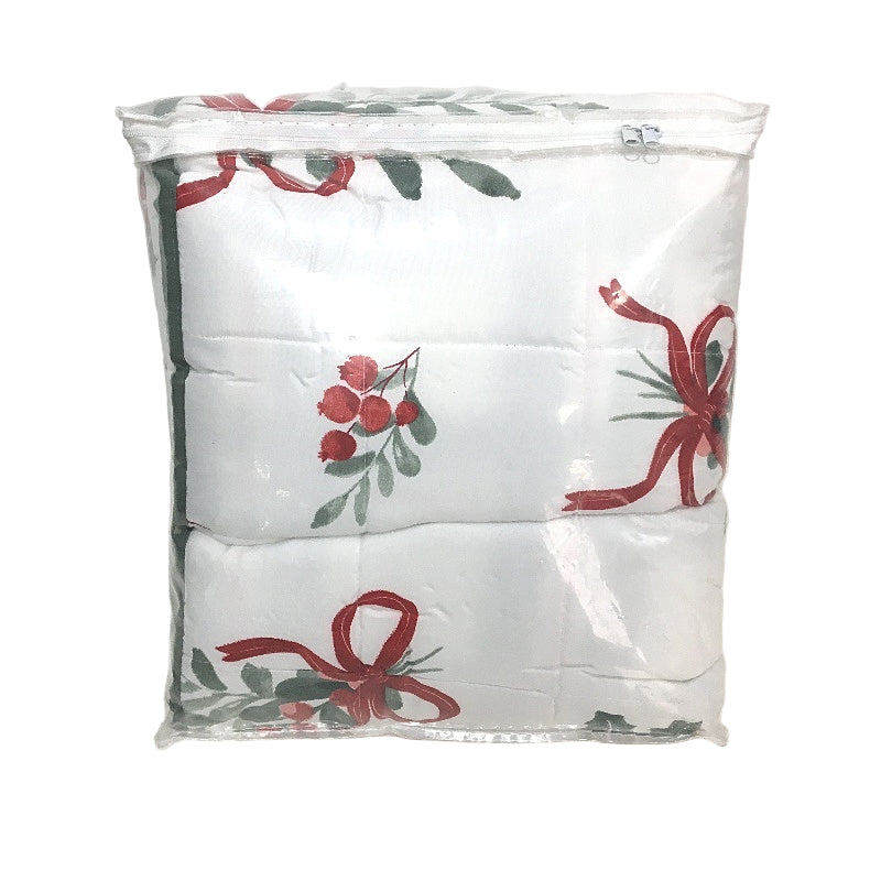 Home Decor Festive Christmas Mistletoe Reversible Coverlet Set Queen/King NEW