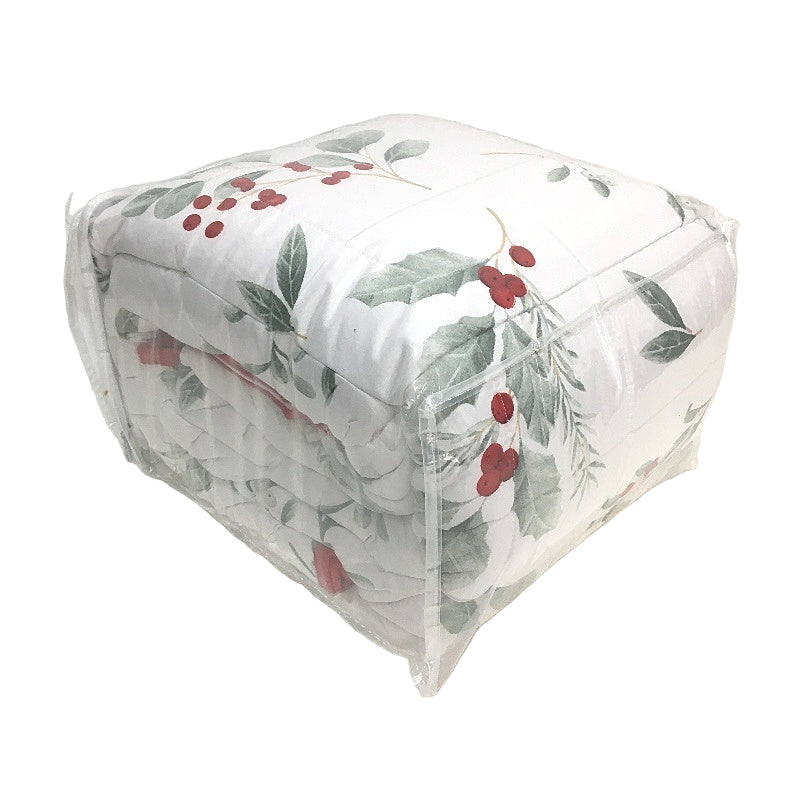 Home Decor Mistletoe Festive Christmas Reversible Coverlet Set Queen/King NEW