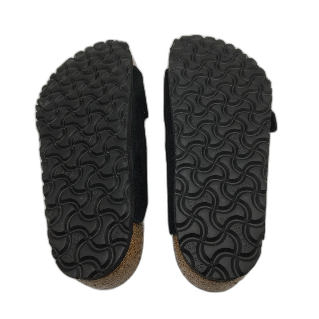 Birkenstock Arizona BS Black Suede Leather 2 Strap Slides Unisex 39 L8 M6 NEW