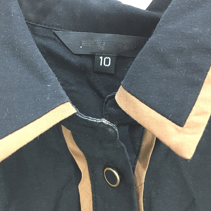 Portmans Zosia Black Brown Lined Binding Midi Dress Ladies Size AU 10 NEW