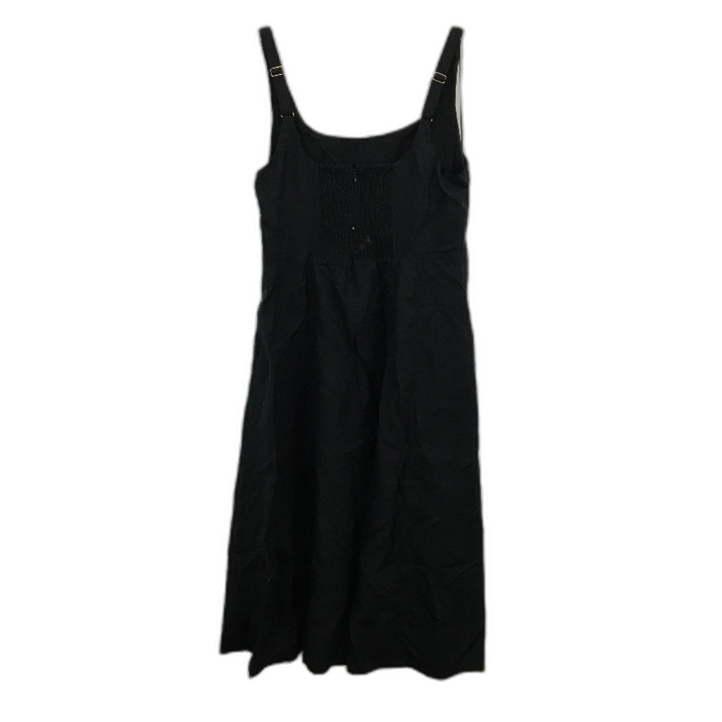 Portmans Bree Sleeveless Ruched Back Black Midi Dress Ladies Size AU 16 NEW