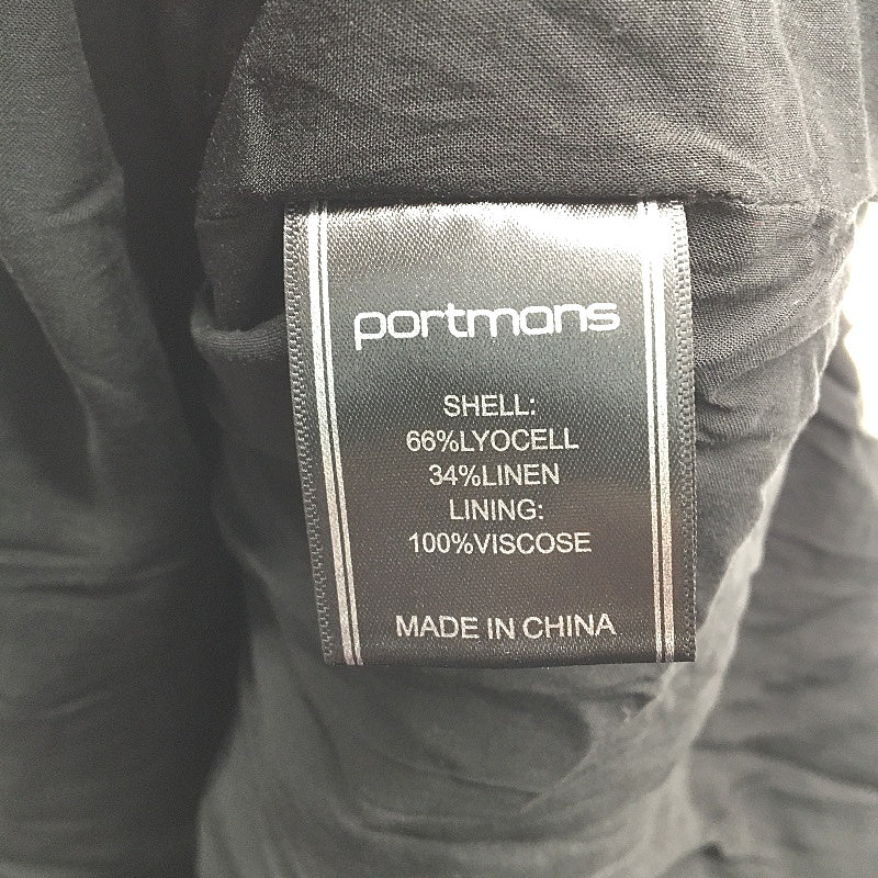 Portmans Bree Sleeveless Ruched Back Black Midi Dress Ladies Size AU 16 NEW