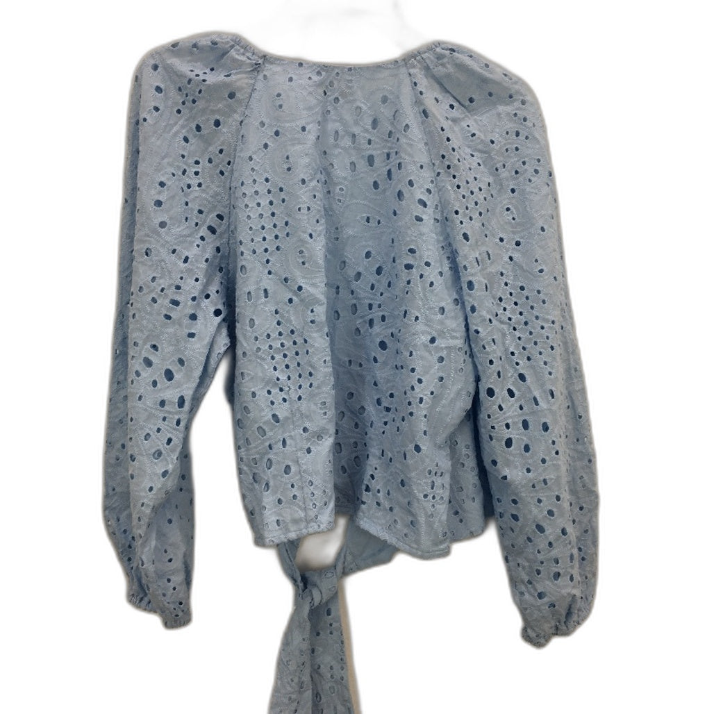 Just Jeans Willow Breeze Blue Side Tie Wrap Top Ladies Size AU 12 NEW