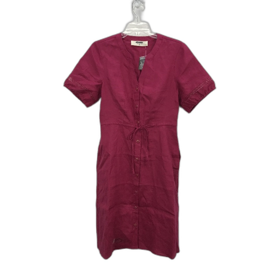 Jacqui.E Lara Linen Knee Length Raspberry Red Dress Ladies Size AUS 8 NEW
