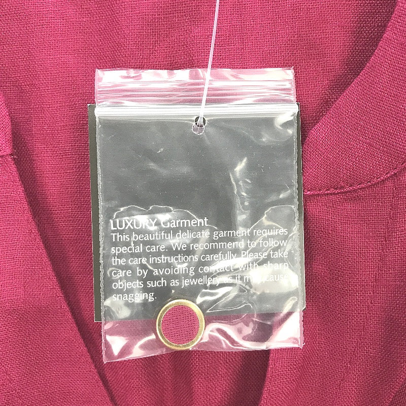 Jacqui.E Lara Linen Knee Length Raspberry Red Dress Ladies Size AUS 8 NEW