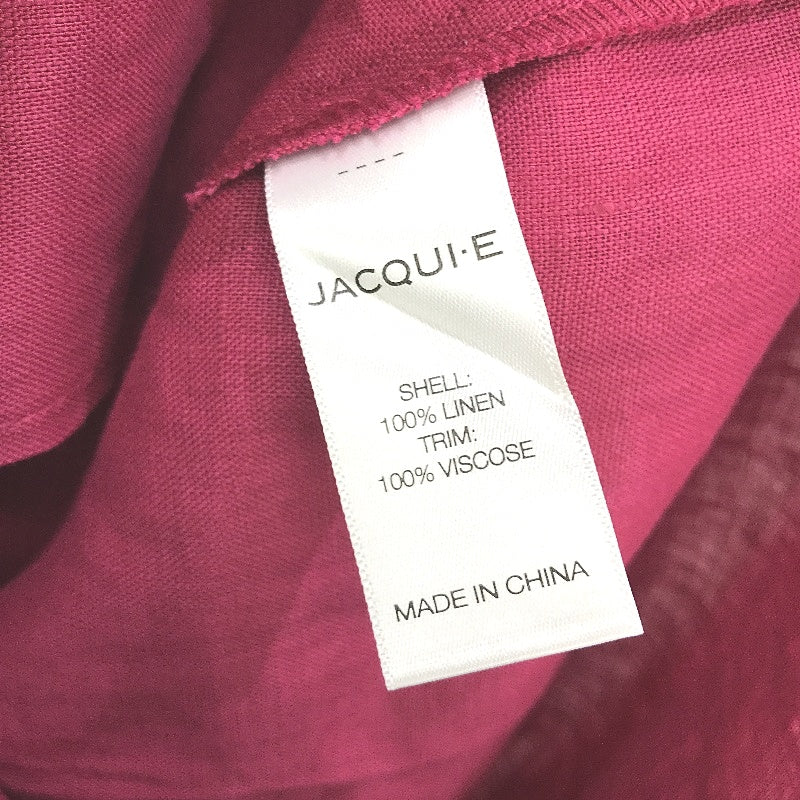 Jacqui.E Lara Linen Knee Length Raspberry Red Dress Ladies Size AUS 8 NEW