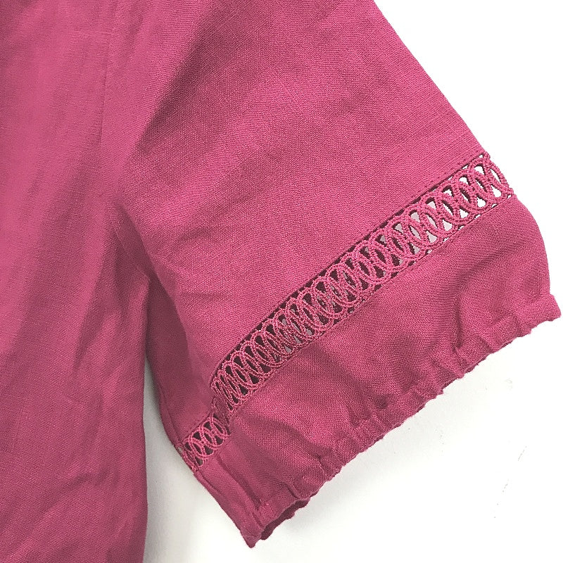 Jacqui.E Lara Linen Knee Length Raspberry Red Dress Ladies Size AUS 8 NEW