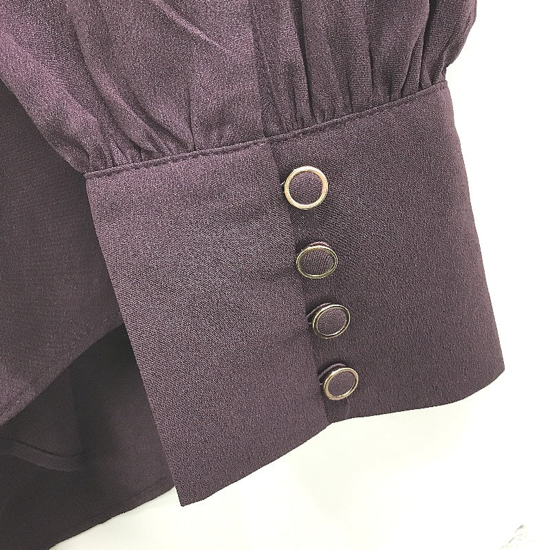 Portmans Tayla Tie Neck Aubergine Purple Longsleeve Shirt Ladies Size AU 14 NEW