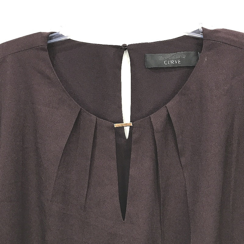 Portmans Daria Shell Dark Choco Short Sleeve Top Ladies Size AU 24+ Curve NEW