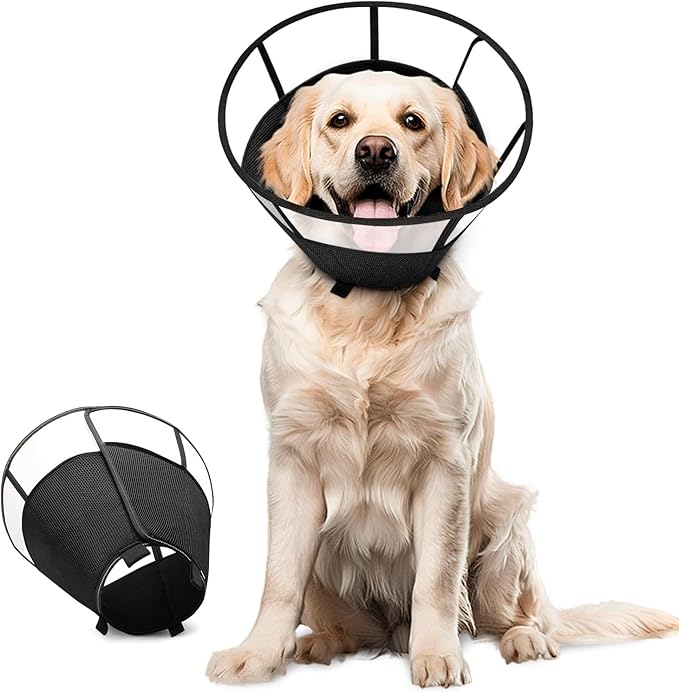 Dog Cone Collar Elizabethan Adjustable Prevent Licking After Surgery Size L NEW