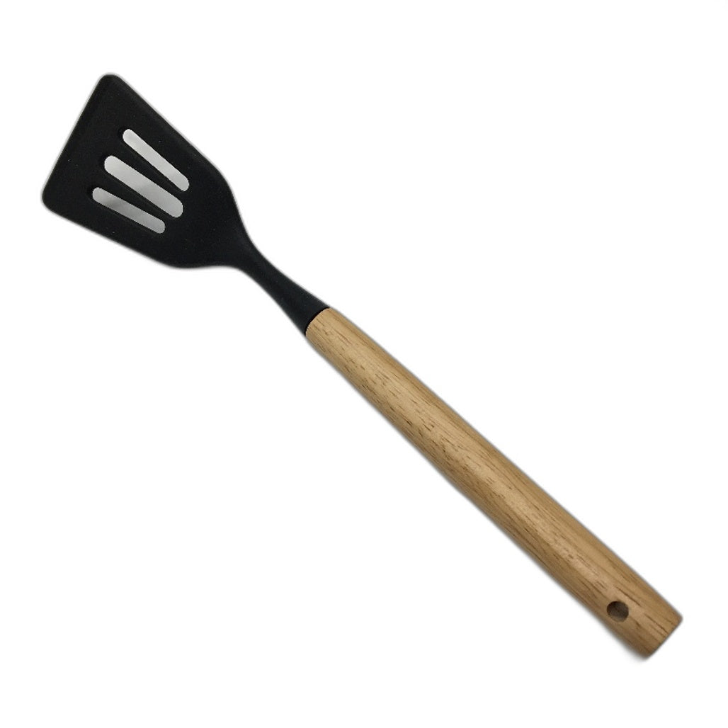 Kitchen Utensils 12PCS Set Silicone Heat Resistant Cookware Wooden Handles NEW