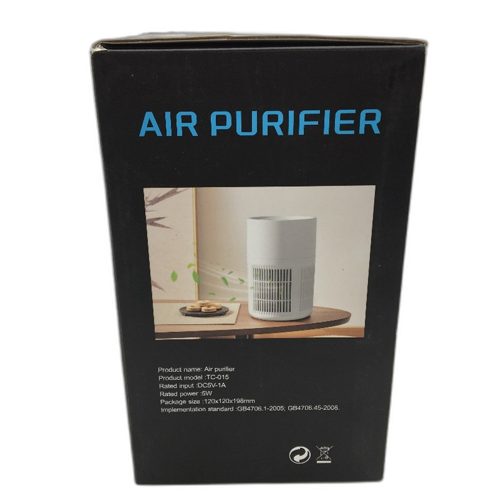 Mini Desktop 5W DC5V-1A TC-015 White Air Purifier with HEPA Filter NEW