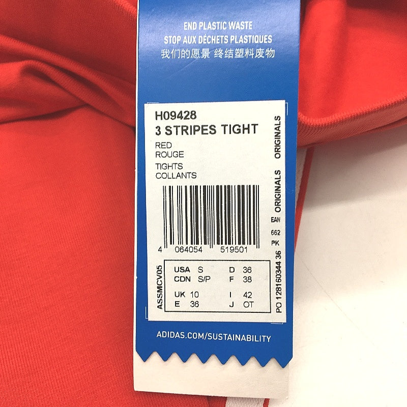 Adidas Originals Adicolor 3 Stripes Red Cotton Tights Ladies Size UK 10 NEW