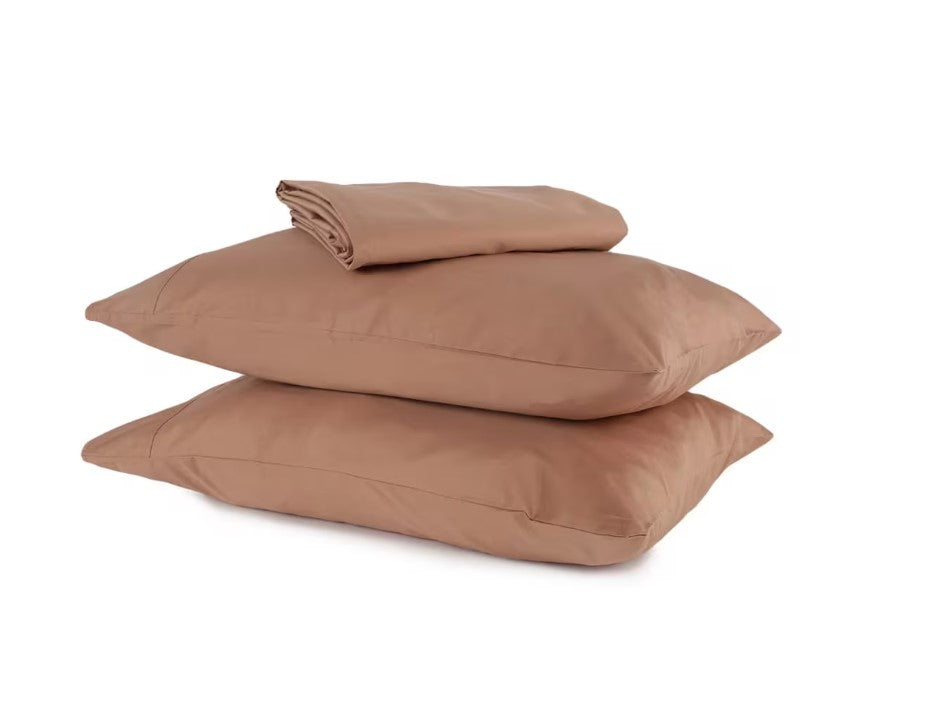 Rust Tan 500 Thread Count BCI Australian Grown Cotton Sheet Set QUEEN NEW