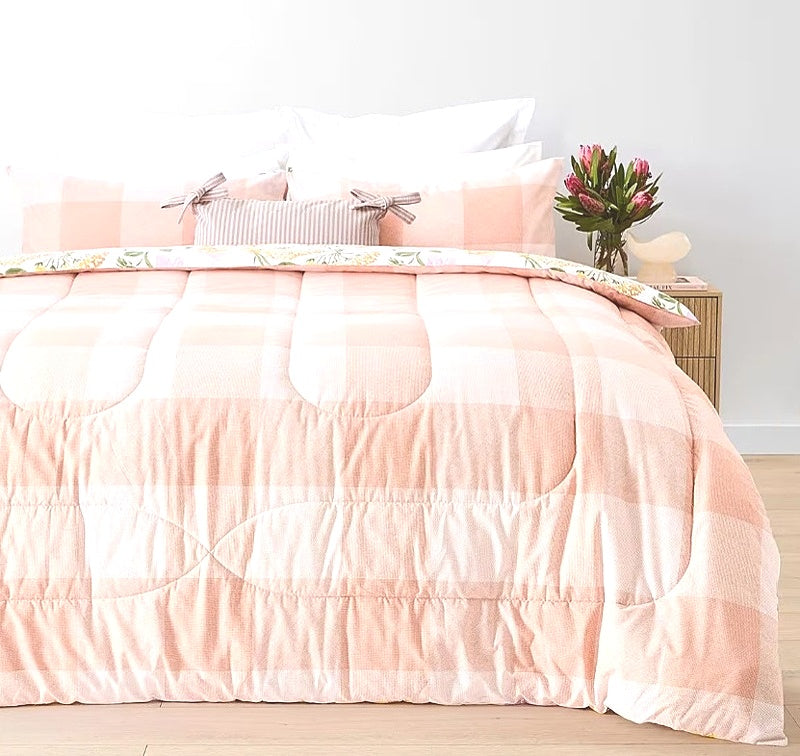 Easy Care Machine Wash Belle Cotton Rich Reversible Comforter Set QUEEN Size NEW