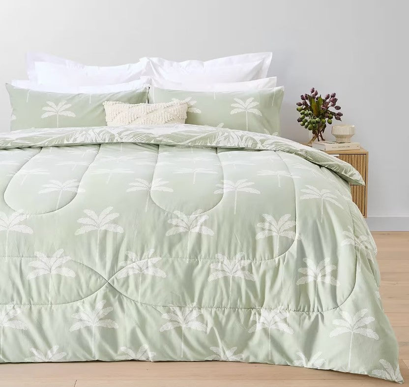 Easy Care Machine Wash Finn Cotton Rich Reversible Comforter Set QUEEN Size NEW