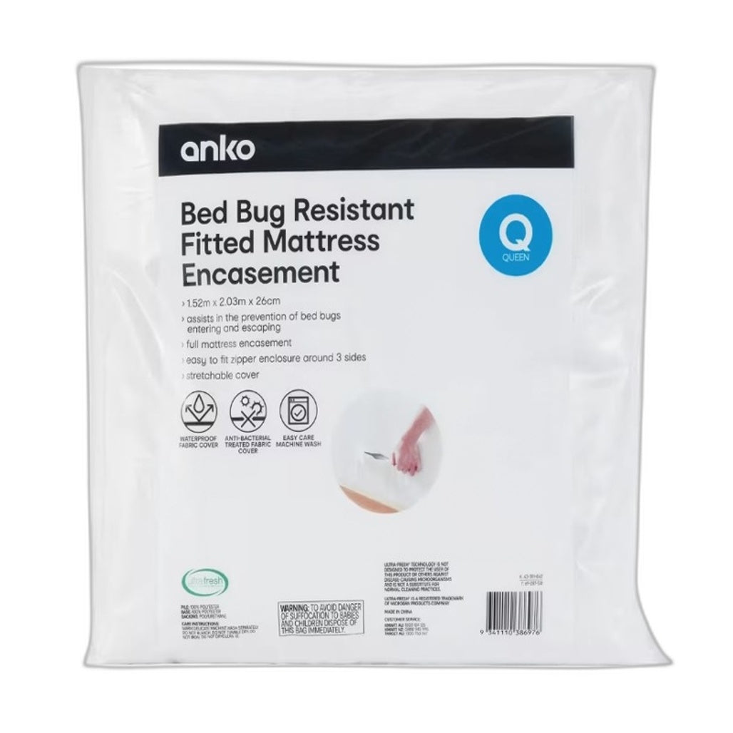 Water Proof Easycare Bed Bug Resistant Fitted Mattress Encasement QUEEN Size NEW