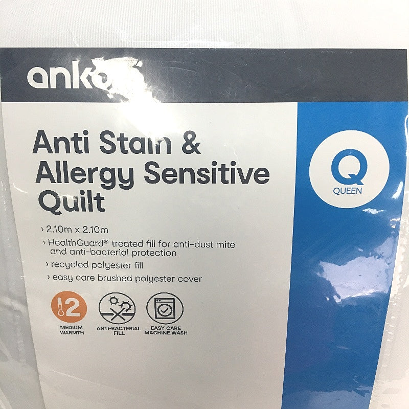 Easy Care Washable Stain Resistant and Allergy Sensitive Quilt QUEEN Size NEW