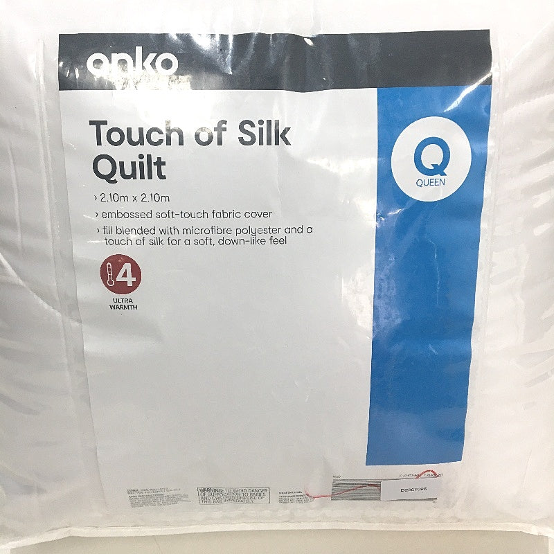 Ultra Warmth Embossed Soft-Touch Fabric Cover Touch of Silk Quilt QUEEN Size NEW