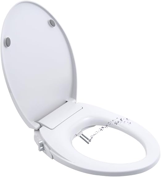 Geoaton Non Electric Bidet Toilet Seat Dual Self Cleaning Nozzles in O Shape NEW