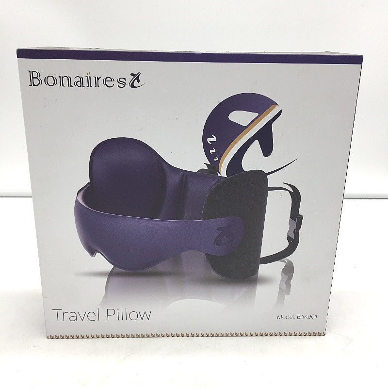 Bonairest BAK001 360 Support Travel Pillow with 3D Eye Mask in Black NEW