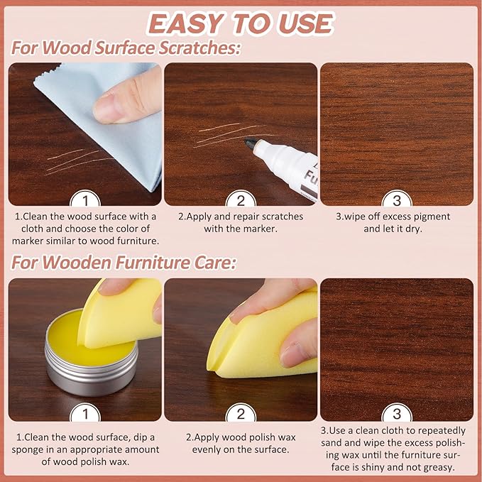 DEWEL 24 Colour Wood Furniture Restoration Repair Marker and Polish Kit NEW