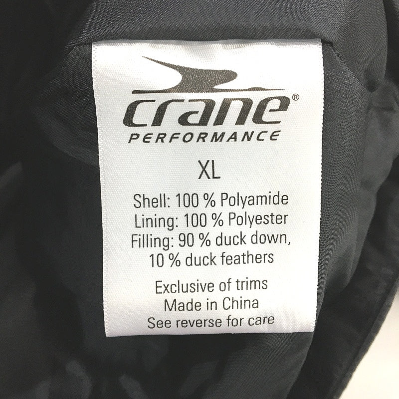 Crane Performance Black Ultra Light Feather Down Hooded Jacket Ladies Sze XL NEW